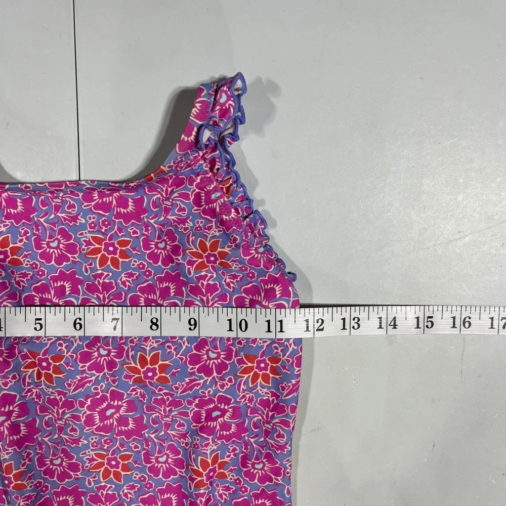 Crewcuts J.Crew Girls Floral Ruffle One Piece Swimsuit 12 Beachy Summer Resort